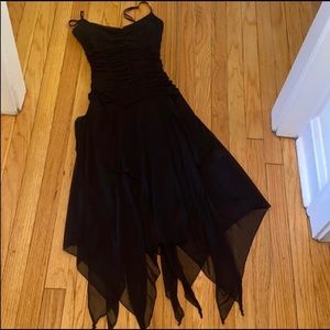 Black dress with scrunched top perfect for Halloween